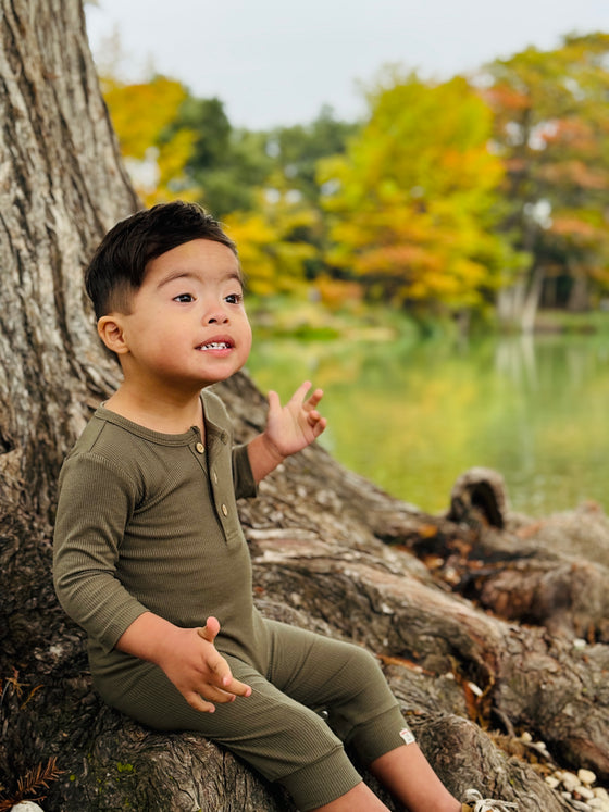 Green MASON Rib Romper