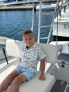 MAUI Navy Boats Printed Shirt