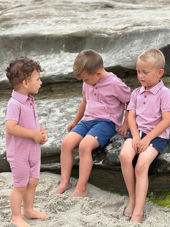 STARBOARD Pink/Lilac Stripe Polo