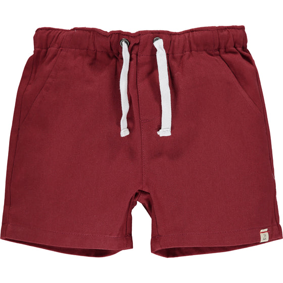 Burgundy Twill Boys Shorts