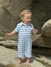 DRIFT PALE CHAMBRAY/WHITE STRIPE Polo Romper