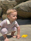 SALTASH THIN PINK STRIPE POLO  Romper