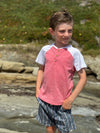 BEACON Heathered Red Raglan Henley