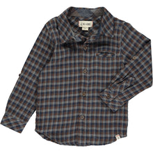  Brown/grey plaid woven shirt