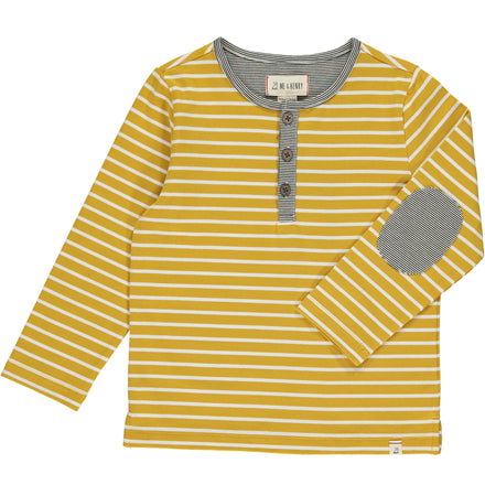Boys Grey/White Stripe Henley Top by Me & Henry