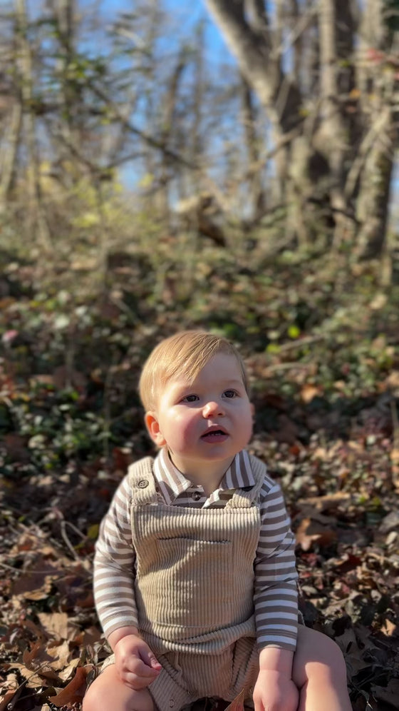 GALLEON Tan Chunky Cord Overalls