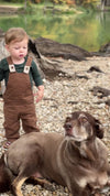 Brown cord overalls