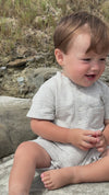 CAMBORNE Beige Ribbed Henley Romper