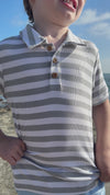 SHIPPING GREY/WHITE STRIPE Polo