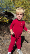 MASON Red Henley Romper