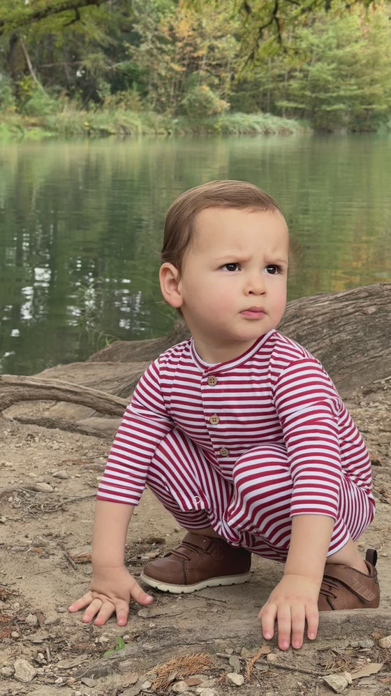 MASON Rust/White Stripe Romper