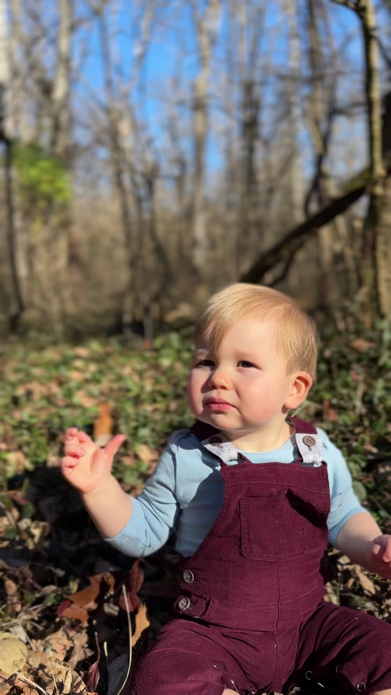 Burgundy HARRISON Cord Overalls