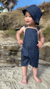 GALLEON DARK CHAMBRAY STRIPE Woven Overalls