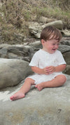 CAMBORNE White Ribbed Henley Romper