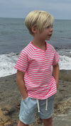 FRIGAT NEON PINK Stripe  Henley