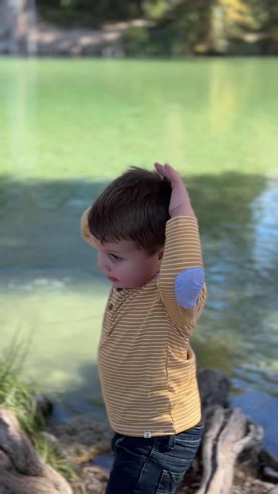 Gold/White Stripe MASCOT Henley