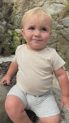 BEIGE/BLUE/WHITE  WALTY TRIPLE PACK ONESIE