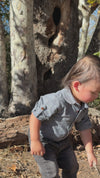 JASPER Navy Chambray Woven Onesie
