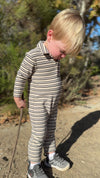 KINGSTON Sage/Cream Stripe Polo Romper