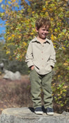 COLUMBIA Heathered Beige Rib Jersey Shirt