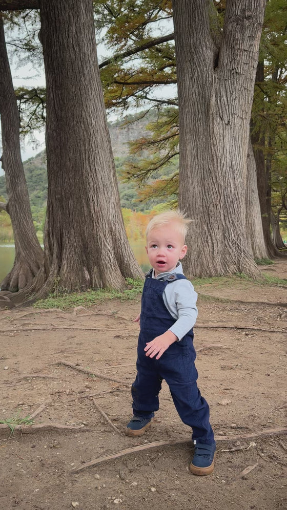 Navy cord overalls