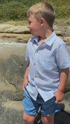 PALE BLUE / WHITE STRIPE  NEWPORT WOVEN SHIRT