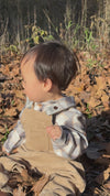 JASPER Grey/White/Beige Plaid Woven Onesie