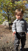 JASPER Chambray Stripe Seersucker Woven Onesie