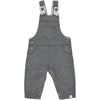 Black wool herringbone woven overalls