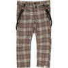 Brown plaid pants with removable braces