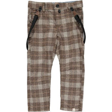  Brown plaid pants with removable braces