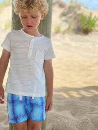 Blue, sky, plaid, short, shorts, casual, beach, spring, summer, boy, boys, Henry.
