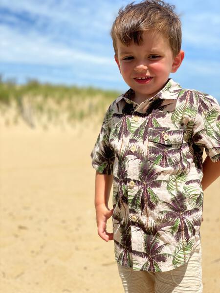 Yellow, palm, shirt, short sleeve, casual, spring, summer, holiday, beach, Henry.