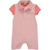 Coral, stripe, striped, polo, romper, pocket, collar, baby, spring, summer, Henry.