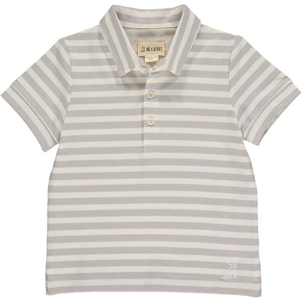 Grey/White Stripe Polo