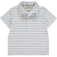 Blue, white, stripe, striped, polo, short sleeve, spring, summer, casual, collar, Henry.