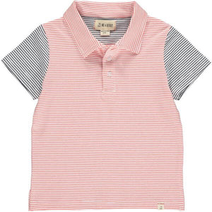 Red, blue, stripe, striped, polo, short sleeve, casual, spring, summer, Henry.