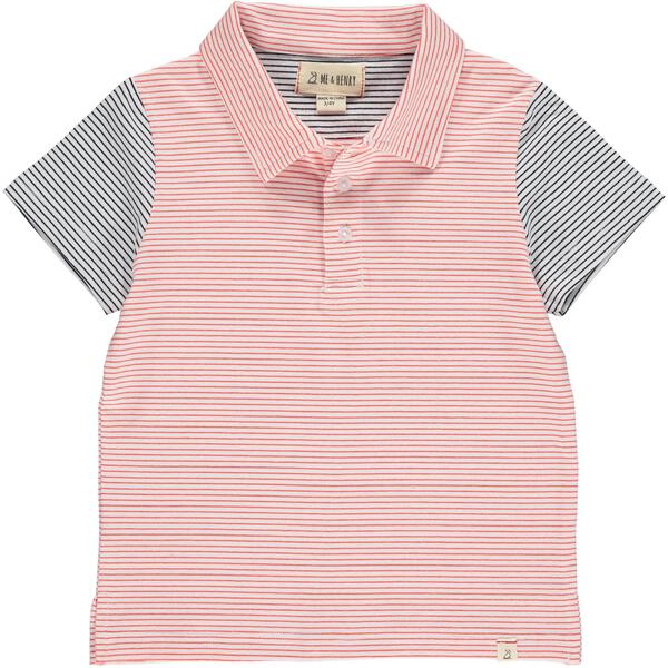 Red, blue, stripe, striped, polo, short sleeve, casual, spring, summer, Henry.