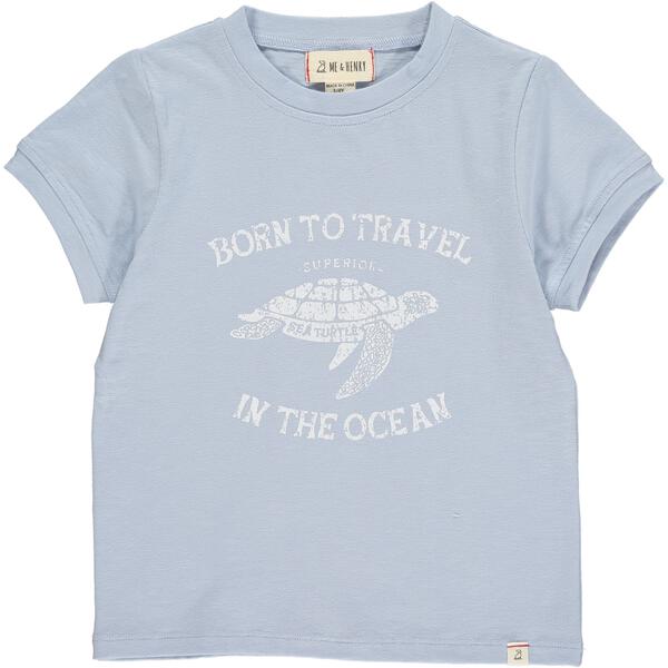 Turtle, print, printed, tee, short sleeve, casual, blue, spring, summer, Henry.