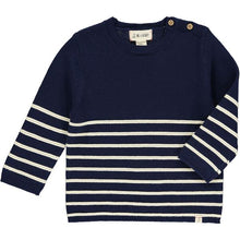  Navy, cream, stripe, striped, sweater, buttoned, casual, smart, Henry, warm.