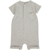 CAMBORNE Grey Ribbed Henley Romper