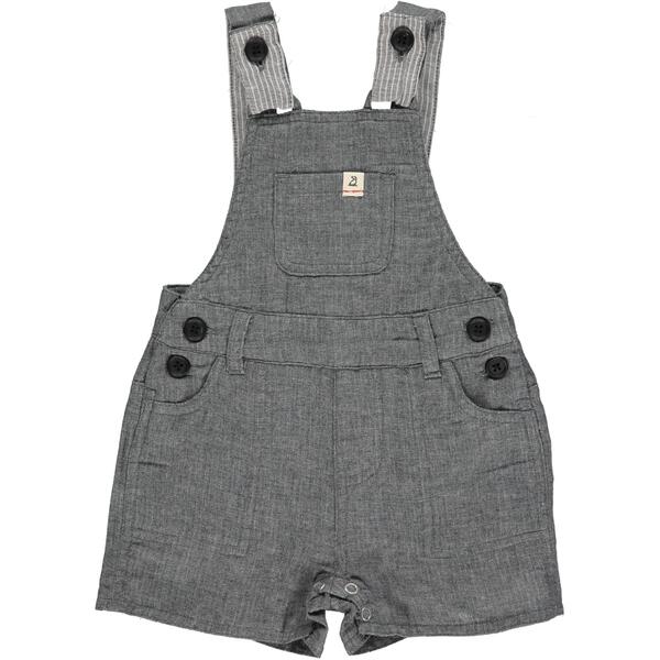 Grey, gauze, shortie, overall, overalls, smart, buttoned, Henry.
