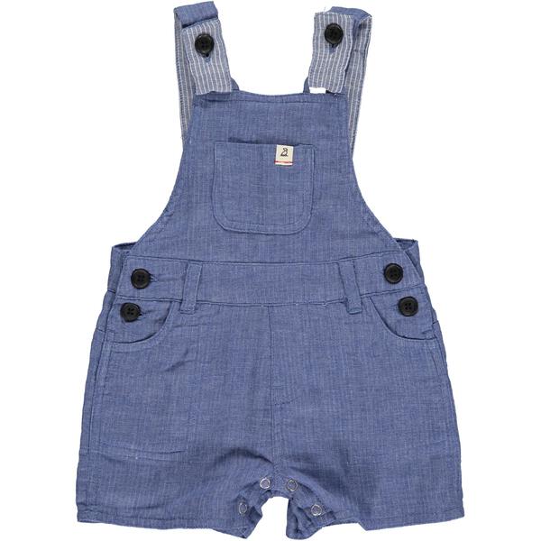 Blue, gauze, shortie, short, overalls, baby, cotton, adjustable, Henry, spring, summer, smart, casual.