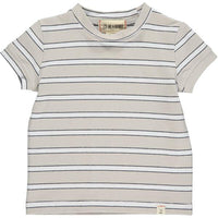 Grey, white, stripe, striped, tee, t shirt, casual, spring, summer, Henry.