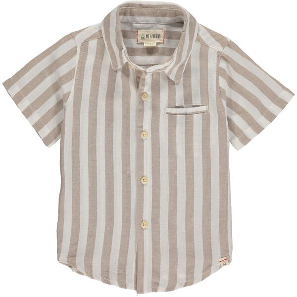 Beige/white stripe shirt