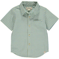 Lemon/Blue Plaid Short Sleeved Shirt