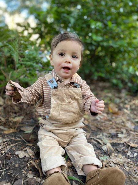 Brown Stripe Polo Onesie