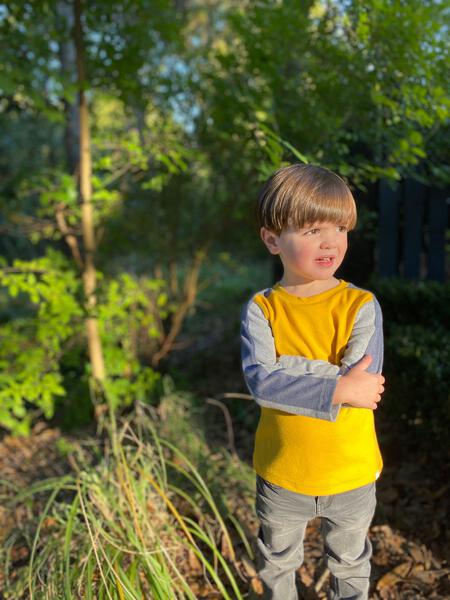 Mustard with Stripe Tee