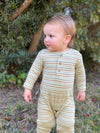 Olive with multi stripe rib romper