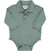 Blue stripe polo onesie